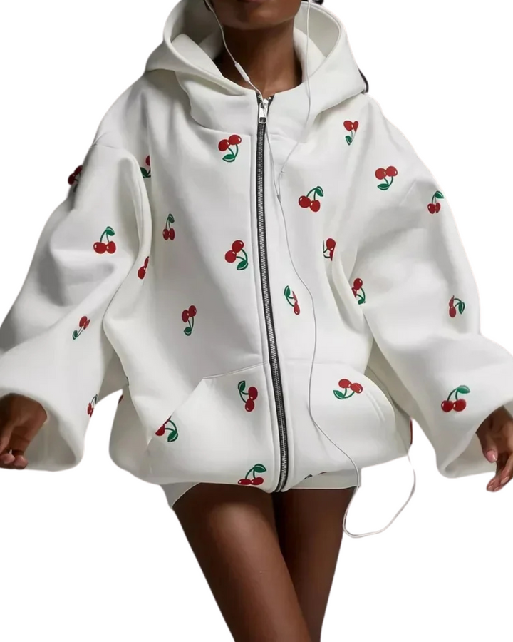 Cheryl™ - Cherry Zip-Up Hoodie